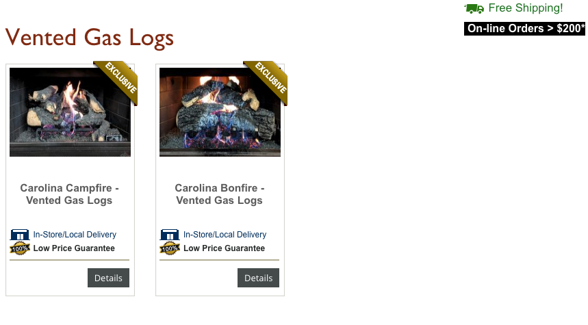 Vented Gas Logs